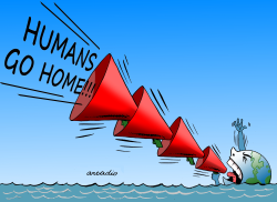 HUMANS GO HOME by Arcadio Esquivel