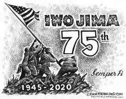 IWO JIMA 75TH by Dave Granlund