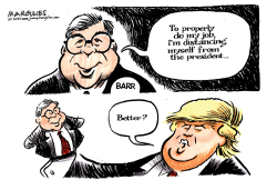 ATTORNEY GENERAL BARR AND TRUMP by Jimmy Margulies