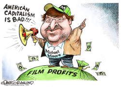 MICHAEL MOORE VS CAPITALISM by Dave Granlund