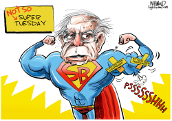 NOT SO SUPER TUESDAY FOR BERNIE by Dave Whamond