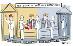 FIVE STAGES OF WHITE HOUSE EMPLOYMENT by Peter Kuper