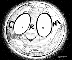 WORLD IN CORONA FEAR by Petar Pismestrovic