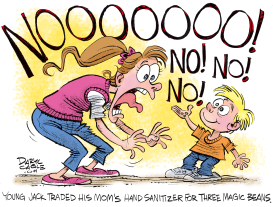 JACK AND THE SANITIZER by Daryl Cagle