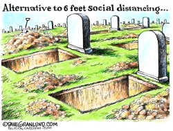 SOCIAL DISTANCING 6 FEET by Dave Granlund