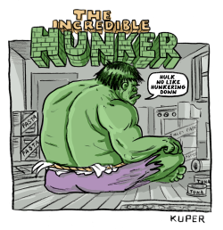 HUNKERING DOWN by Peter Kuper
