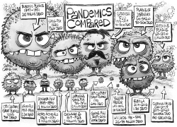 Pandemics Compared  by Daryl Cagle