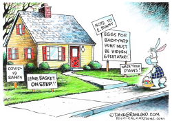 EASTER BUNNY COVID-19 SAFETY by Dave Granlund