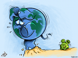 EARTH AND CORONAVIRUS by Osama Hajjaj