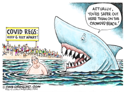 BEACHES AND COVID REGULATIONS by Dave Granlund