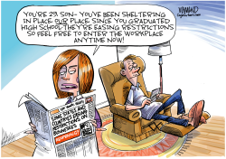 EASING SHELTER IN PLACE RESTRICTIONS by Dave Whamond