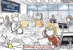 FLOODED WITH UNEMPLOYMENT CLAIMS by Jeff Koterba