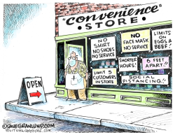 STORES AND COVID-19 by Dave Granlund