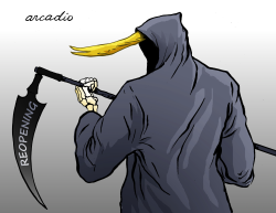 TRUMP, THE REOPENER. by Arcadio Esquivel