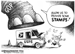USPS Debt and Stamps by Dave Granlund