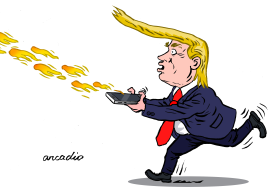 TRUMP AND HIS TWEETS OF FIRE. by Arcadio Esquivel