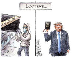 EXPLOITING THE PROTESTS by Adam Zyglis