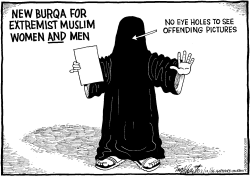 NEW BURQA FOR EXTREMEIST MUSLIMS by Bob Englehart
