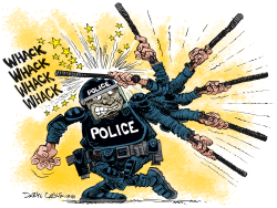 POLICE BASHING by Daryl Cagle