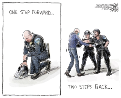 POLICING THE PROTESTS by Adam Zyglis