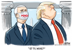 PENCE BETRAYS TRUMP WITH FACE MASK by R.J. Matson