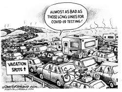 Long lines of cars by Dave Granlund