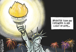 LIGHT OF HOPE ON THE 4TH OF JULY  by Jeff Koterba