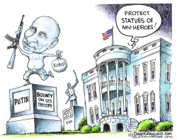 TRUMP PROTECTING STATUES by Dave Granlund