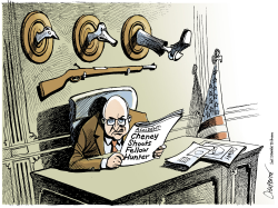 CHENEY GOES HUNTING by Patrick Chappatte