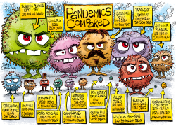 PANDEMICS COMPARED UPDATED AUG 3 2020 by Daryl Cagle