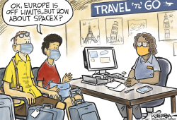 NO EUROPE TRAVEL? TRY SPACEX by Jeff Koterba