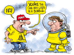 WHO LIVES IN A BUBBLE by Daryl Cagle