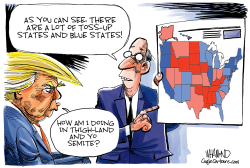 TRUMP'S SHRINKING ELECTORAL MAP by Dave Whamond