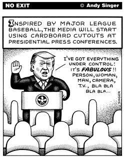 MEDIA CARDBOARD CUTOUTS FOR TRUMP by Andy Singer