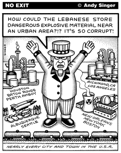 Beirut Explosion by Andy Singer