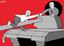 Lukashenko and Putin by Rainer Hachfeld