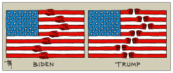 BIDEN-FLAG VS TRUMP-FLAG by Arend van Dam