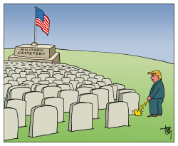 Military Cemetery and Trump by Arend van Dam