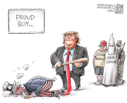 STAND BACK AND STAND BY by Adam Zyglis