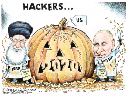 RUSSIA AND IRAN HACKING 2020 by Dave Granlund