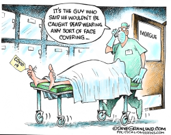 FACE COVERINGS COVID by Dave Granlund