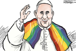 THE POPE'S SUPPORT OF LGBTQ by Jeff Koterba