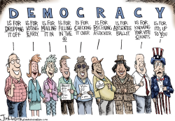 VOTING FOR DEMOCRACY by Joe Heller