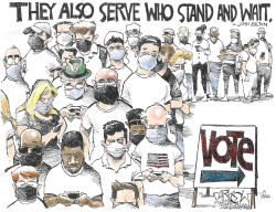 LONG VOTING LINES by John Darkow