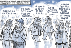 TRUMP SUPPORTERS STRANDED  by Jeff Koterba