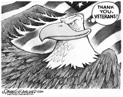 Veterans Day Eagle Thanks by Dave Granlund