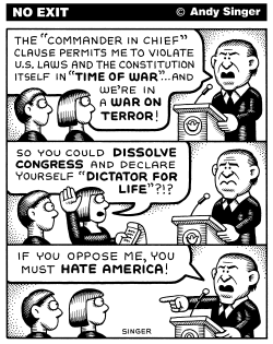 BUSH ON WIRETAPPING AND TORTURE by Andy Singer
