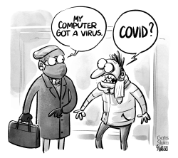 Computer and virus by Gatis Sluka