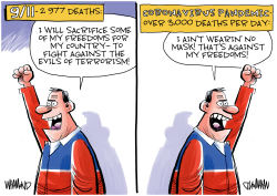 COVID-19 KILLS MORE AMERICANS DAILY THAN 9/11 TOLL by Dave Whamond