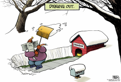 REPOST DIGGING OUT SNOW STORM by Nate Beeler